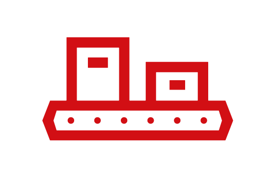 pictogram met producten op assemblagelijn