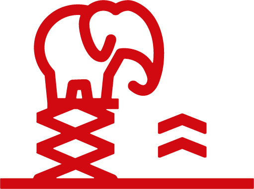 elephant on lifting table icon