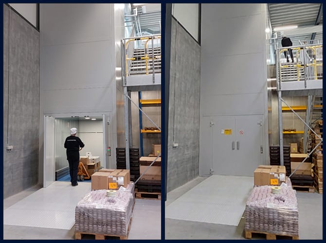Translyft mast lift in warehouse