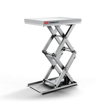 mesa elevadora de acero inoxidable