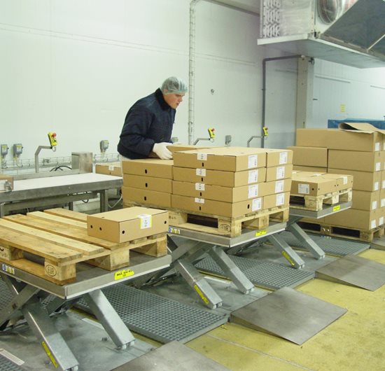 Translyft lifting table for palletizing